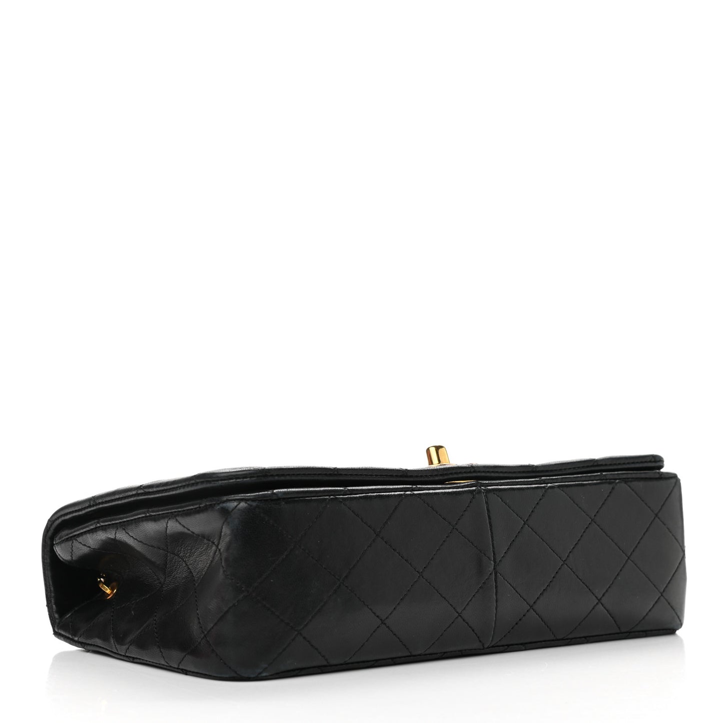 Lambskin Quilted Small Single Flap Black