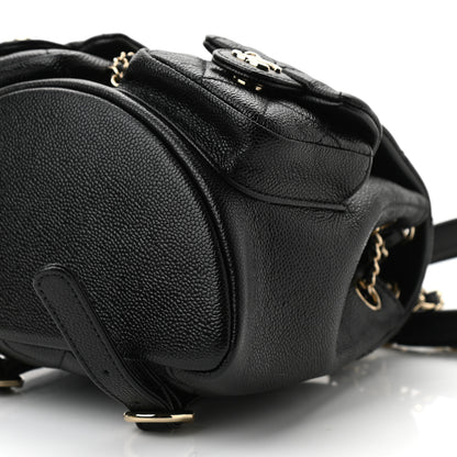 Chanel Shiny Caviar Quilted Small Duma Pockets Drawstring Backpack Black 10 of 11