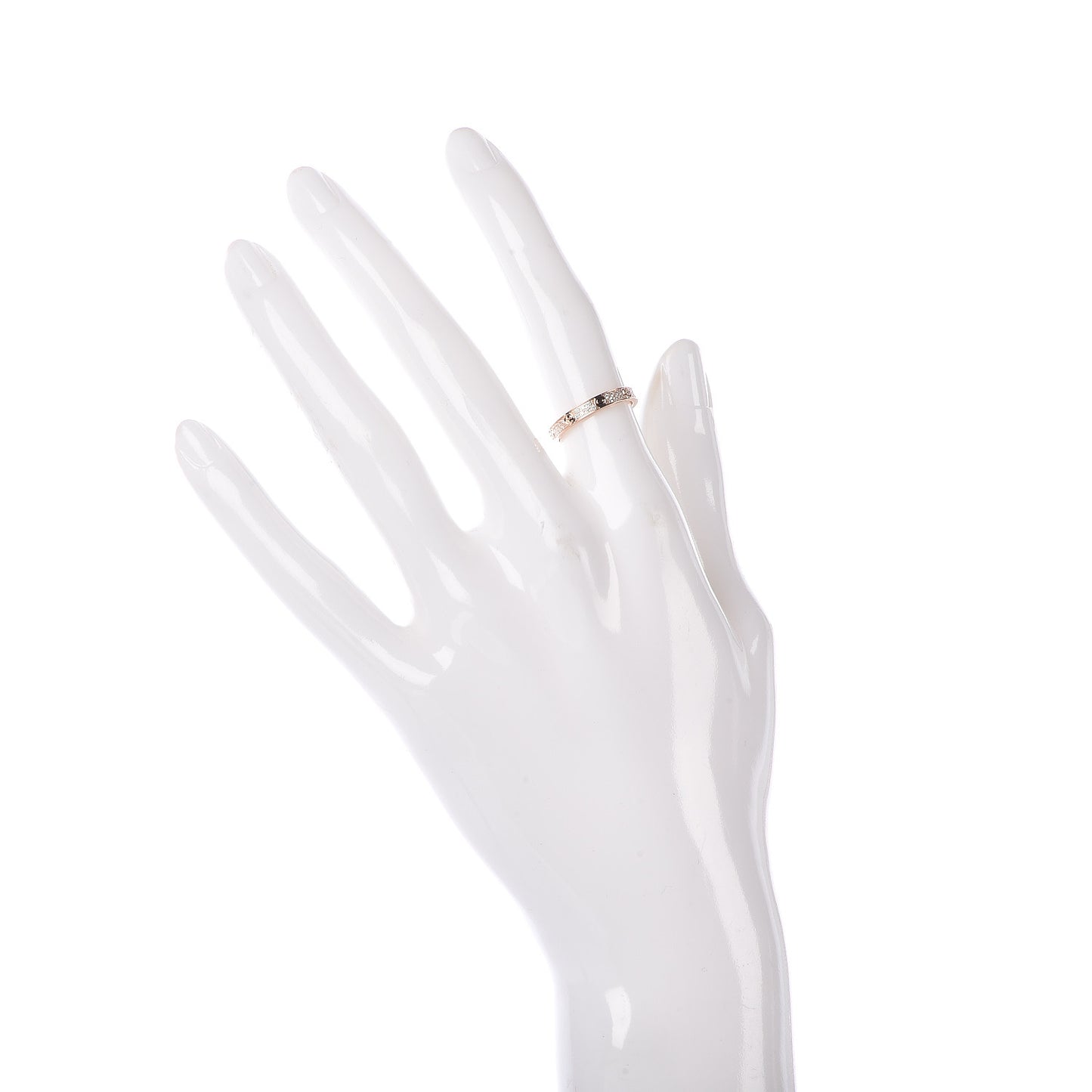 18K Pink Gold Diamond 2.6mm LOVE Paved Band Ring 48 4.5