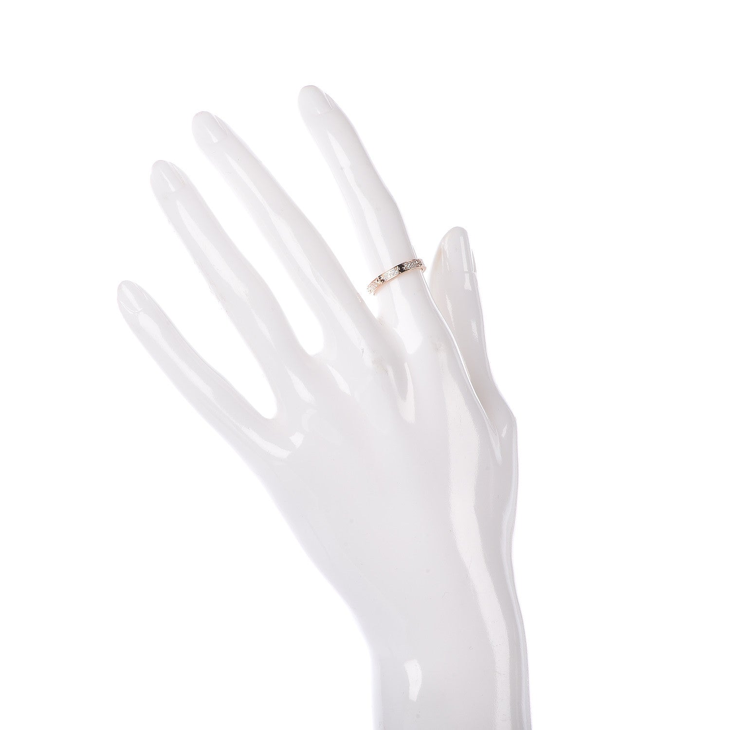 Cartier 18K Pink Gold Diamond 2.6mm LOVE Paved Band Ring 48 4.5 2 of 5