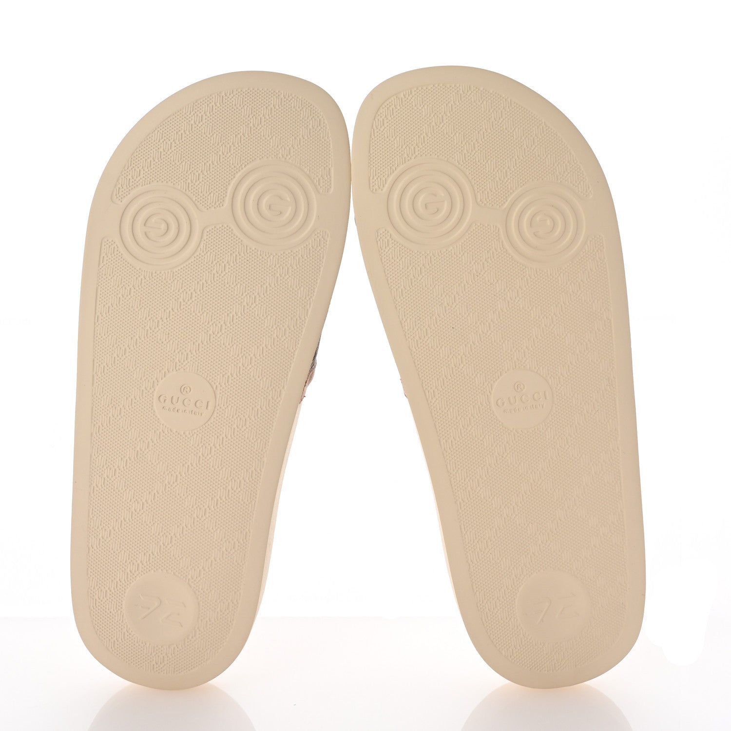 Gucci X DISNEY Mini Vintage GG Supreme Monogram Mickey Mouse Womens Slide Sandals 35 Beige Vintage Sun Oil 6 of 9