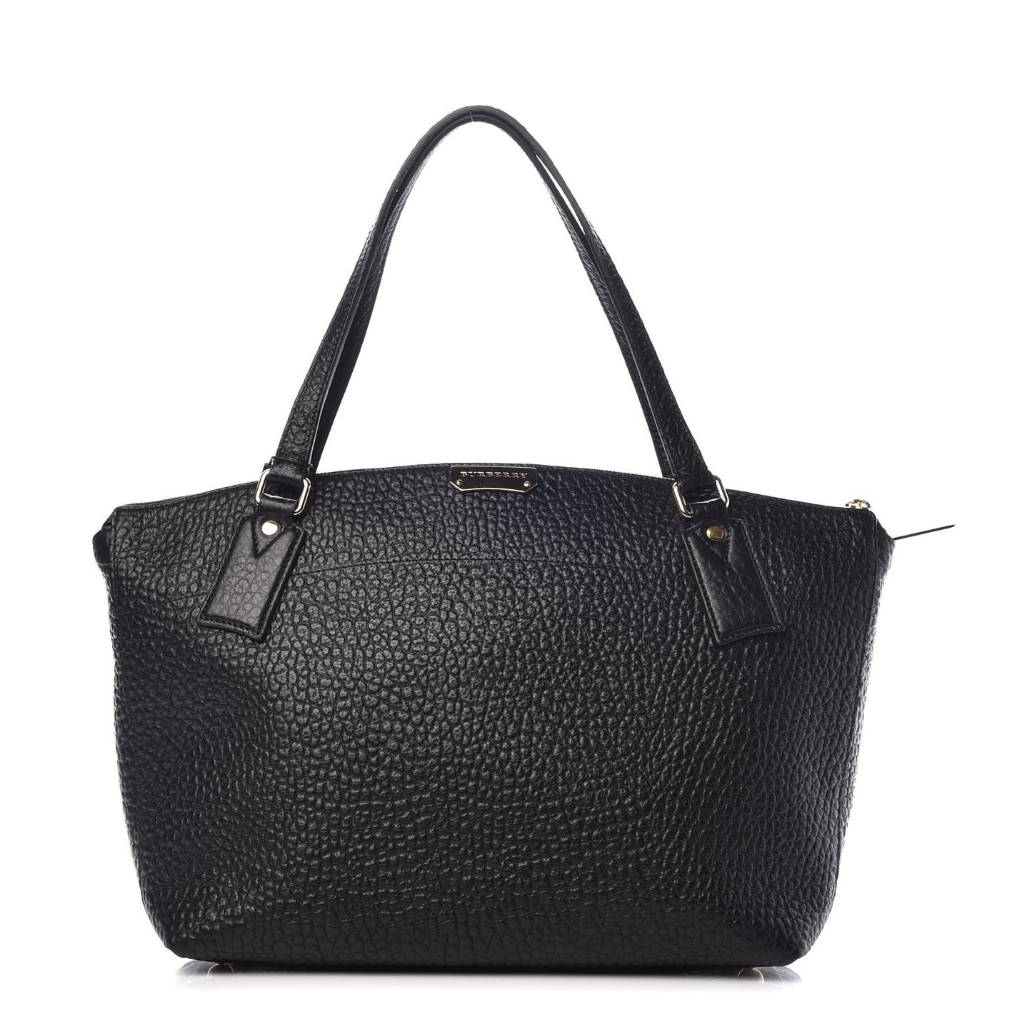 Signature Grain Calfskin Medium Welburn Tote Black