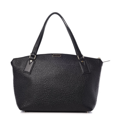 Burberry Signature Grain Calfskin Medium Welburn Tote Black 1 of 8
