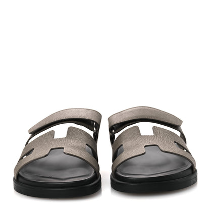 Hermes Epsom Womens Chypre Sandals 39 Etoupe 3 of 12