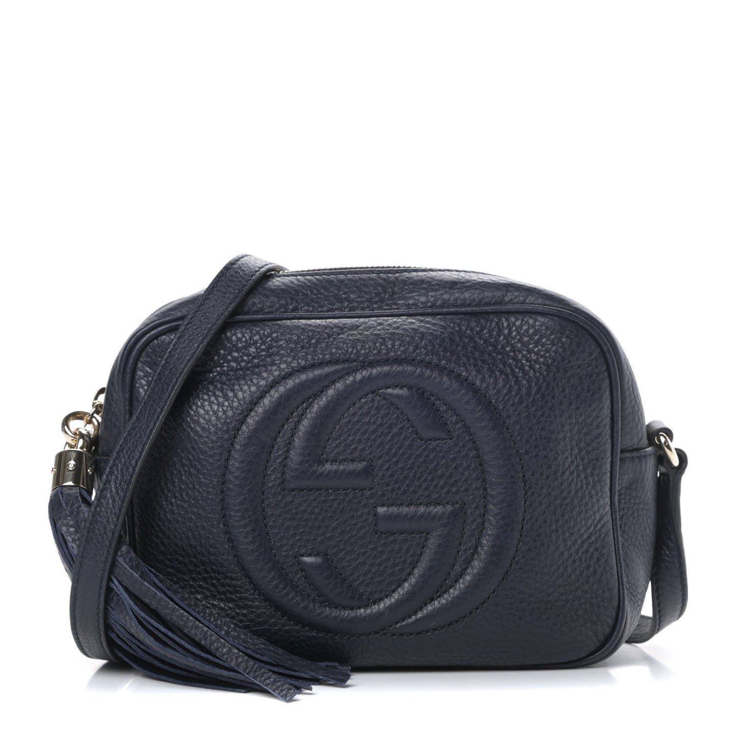 Pebbled Calfskin Small Soho Disco Bag Blue