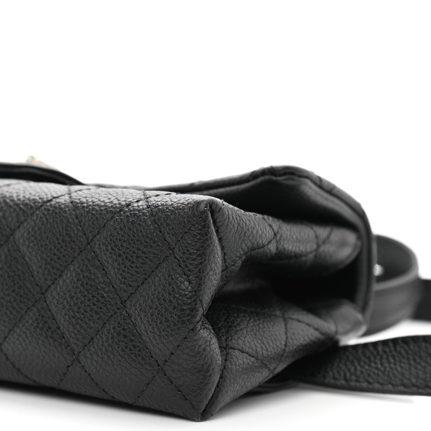 Grained Calfskin Quilted 2.55 Reissue Flap Belt Bag Clutch Black