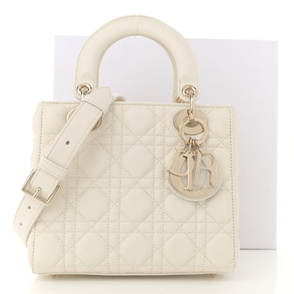 Christian Dior Grained Calfskin Cannage Small Lady Dior Latte 11 of 11