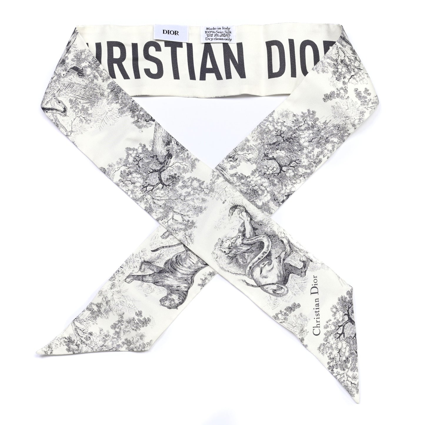Silk Toile De Jouy Mitzah Scarf White