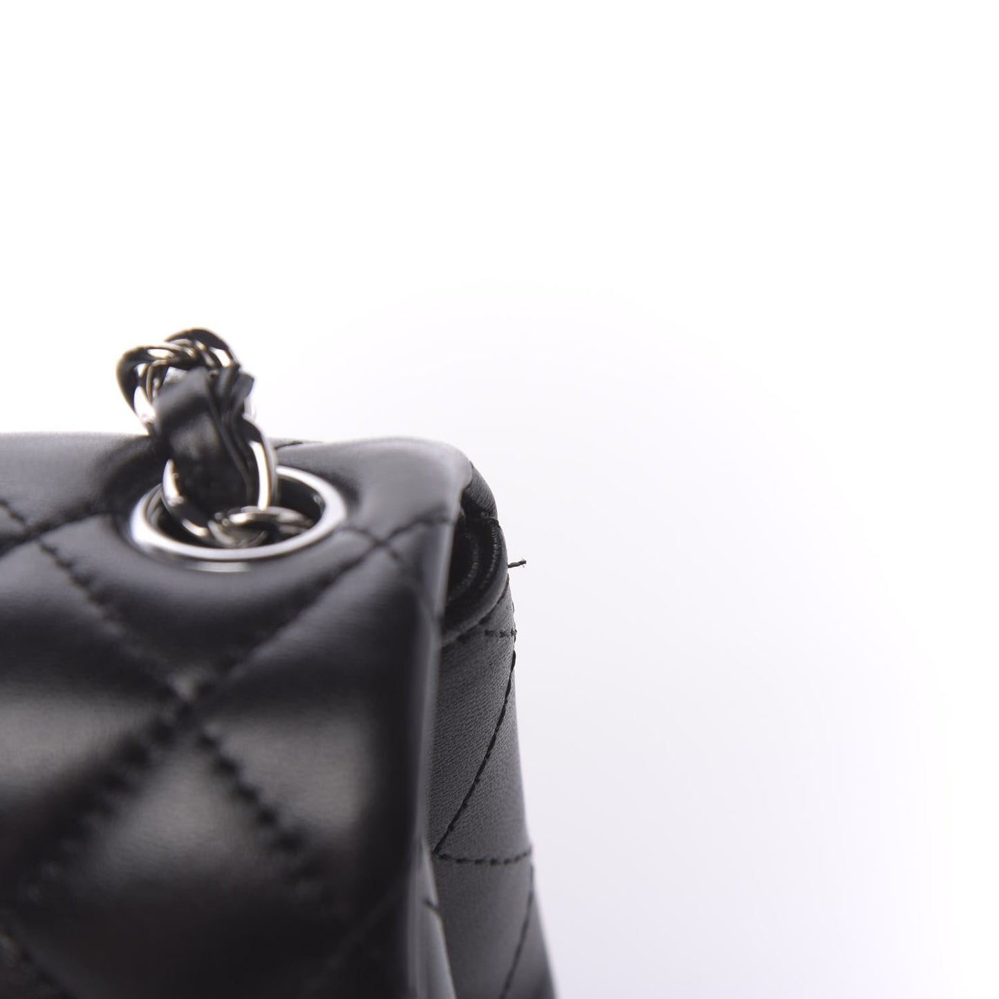 Lambskin Quilted Mini Square Flap Black