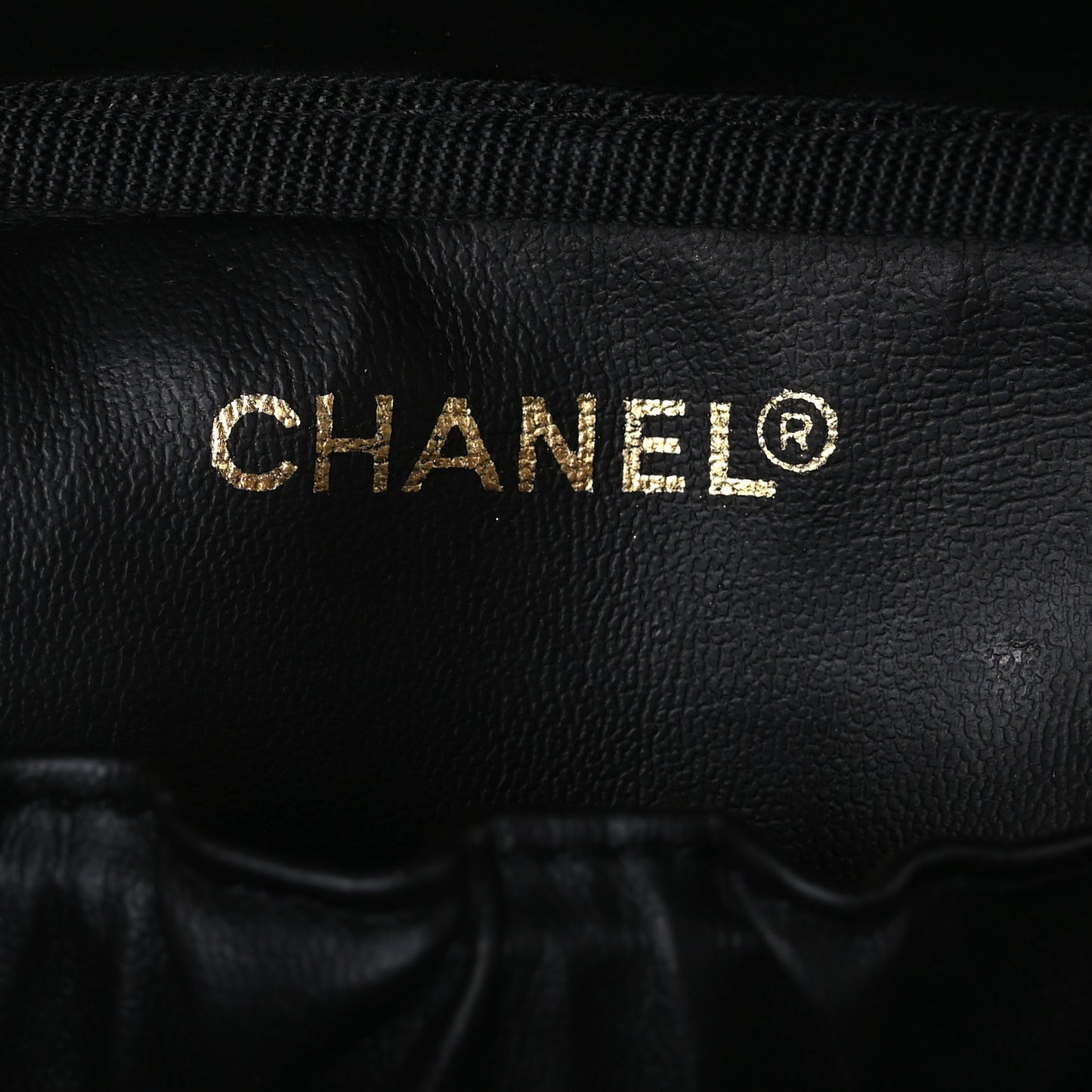 Lambskin Vanity Cosmetic Bag Black