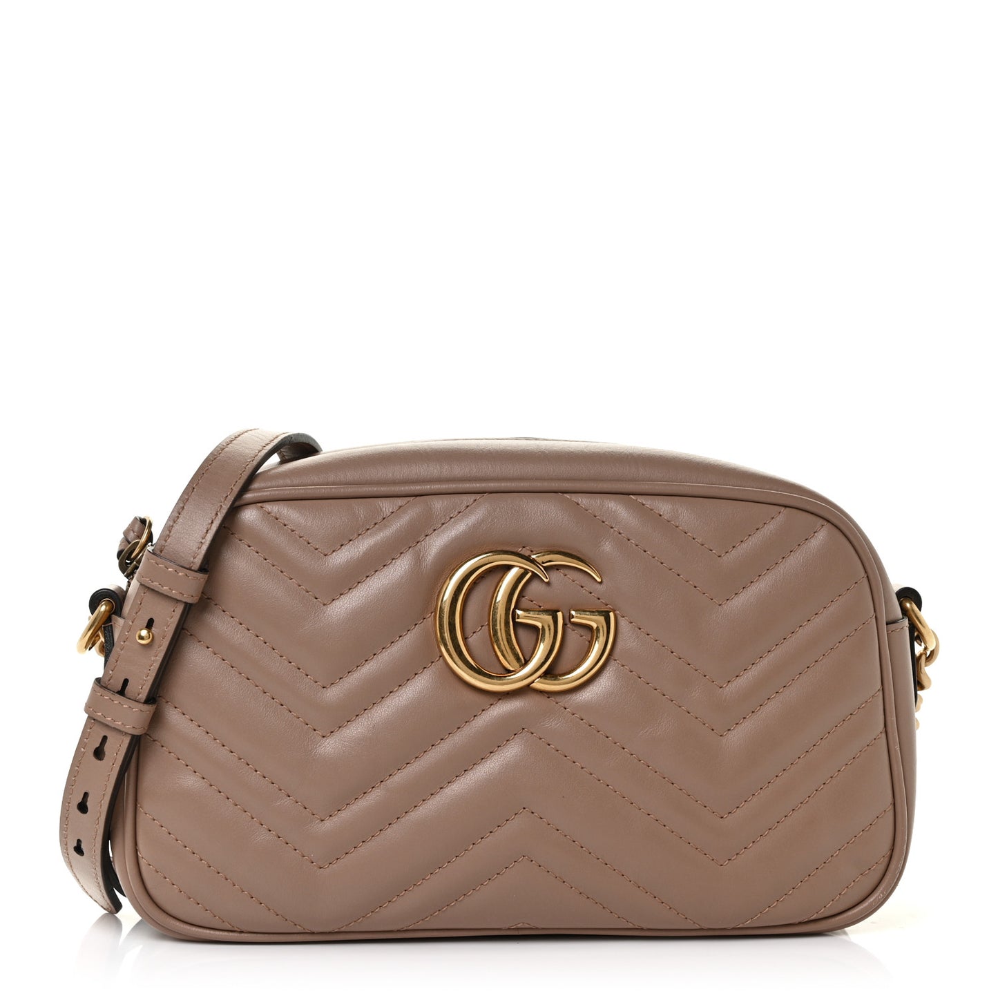 Calfskin Matelasse Small GG Marmont Chain Shoulder Bag Porcelain Rose