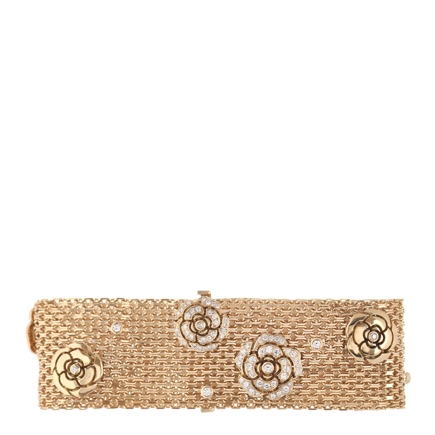 18K Yellow Gold Diamond Impression de Camelia Bracelet
