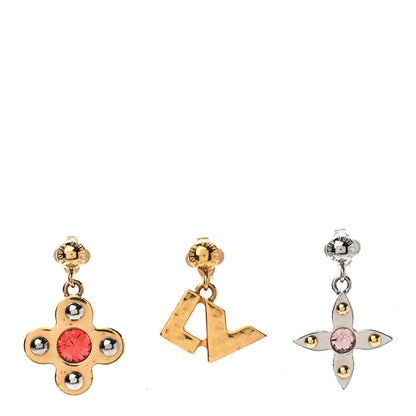 Louis Vuitton Swarovski Crystal Love Letters Earrings GM Set of 3 1 of 4
