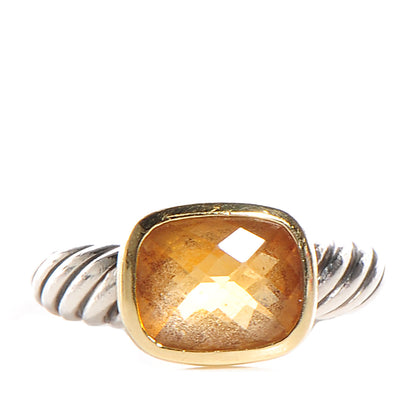 David Yurman Sterling Silver 18K Yellow Gold Citrine 10mm Noblesse Ring 54 7 1 of 6