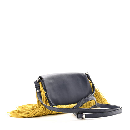 Fendi Nappa Fox Faces Fringe Micro Baguette Black Multicolor 3 of 15