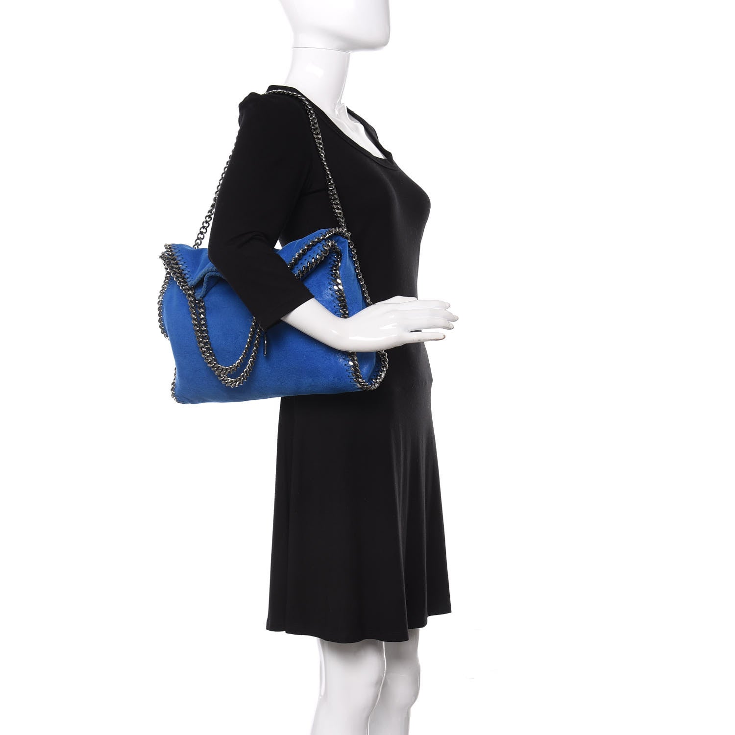 Stella McCartney Shaggy Deer Falabella Fold Over Tote Bright Blue 2 of 11