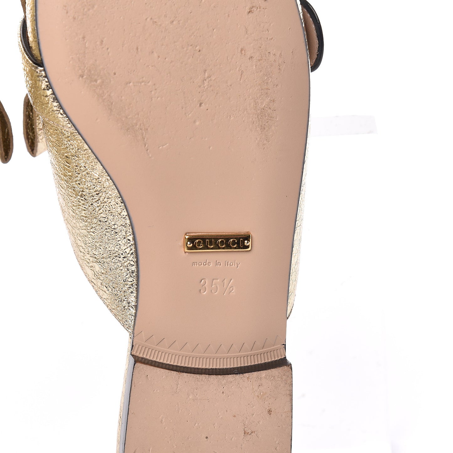 Galassia Womens GG Marmont Fringe Slippers 35.5 Platino