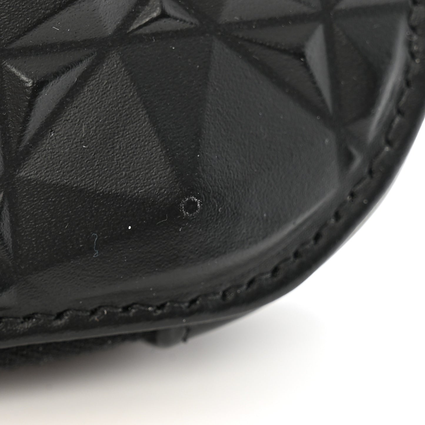 Calfskin Cannage Diamond Cannage Phone Holder Black