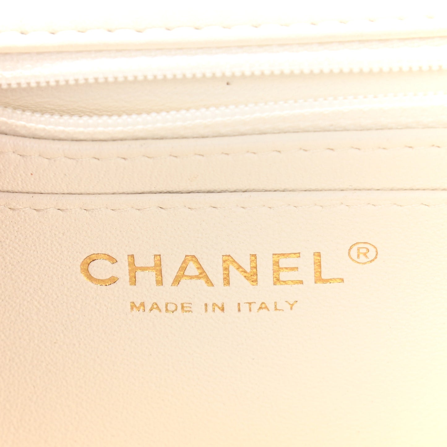 Lambskin Quilted Mini Rectangular Flap White