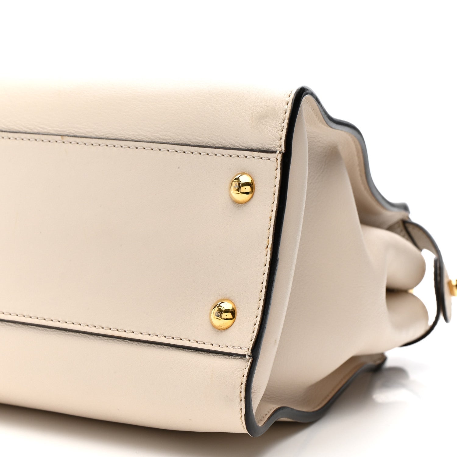 Fendi Vitello Seta Snakeskin Monster Eyes Medium Peekaboo Iconic Satchel  Amido Sand Black 26 of 57
