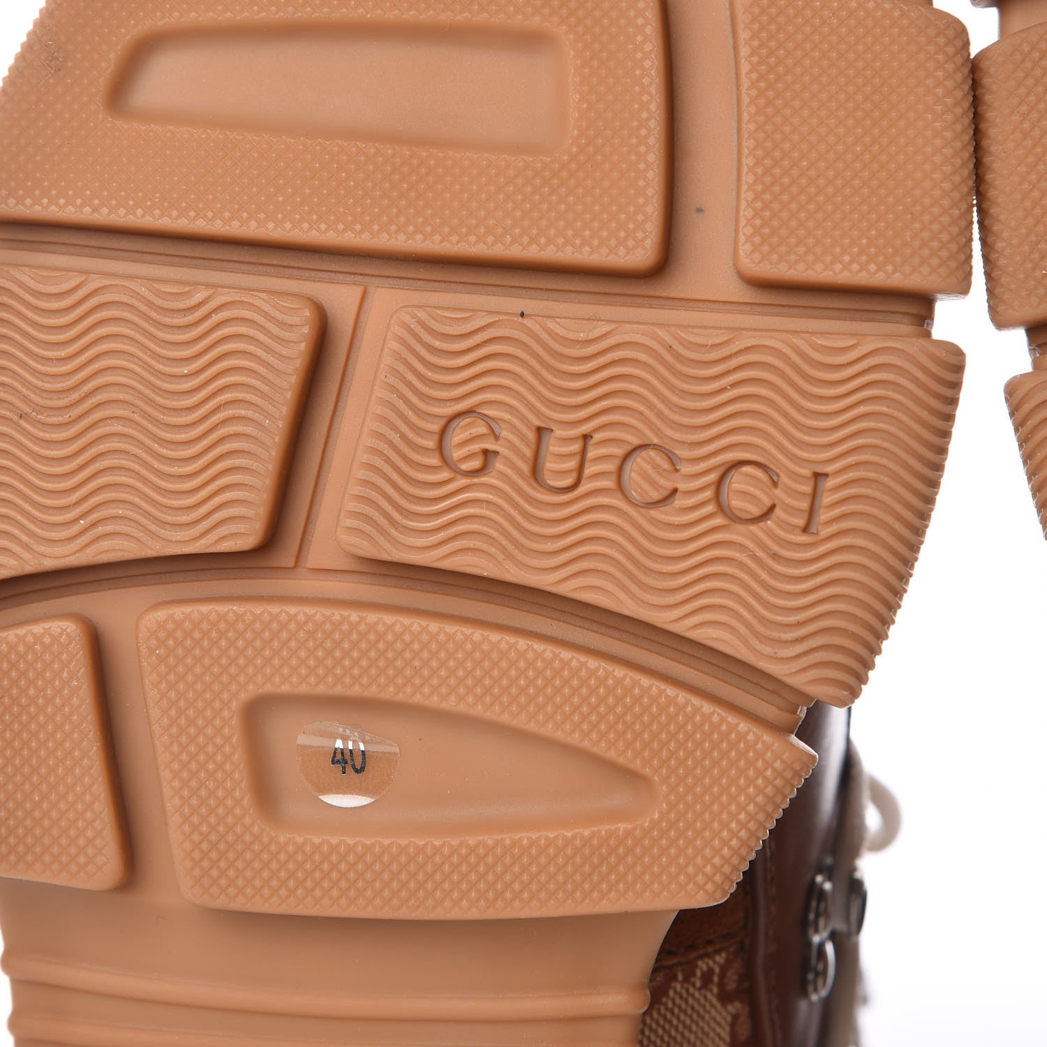Gucci X SEGA Suede Calfskin GG Monogram Womens Flashtrek High-Top Sneakers 40 New Cuir Beige Ruggine 6 of 10