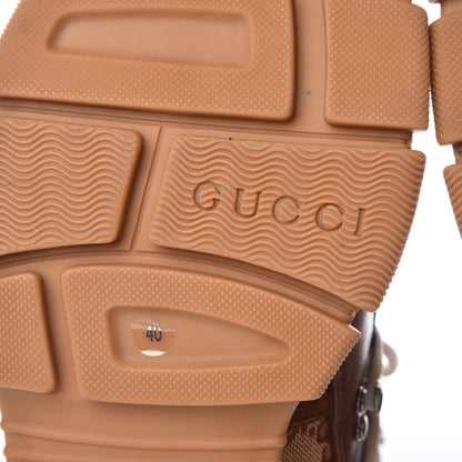 Gucci X SEGA Suede Calfskin GG Monogram Womens Flashtrek High-Top Sneakers 40 New Cuir Beige Ruggine 6 of 10