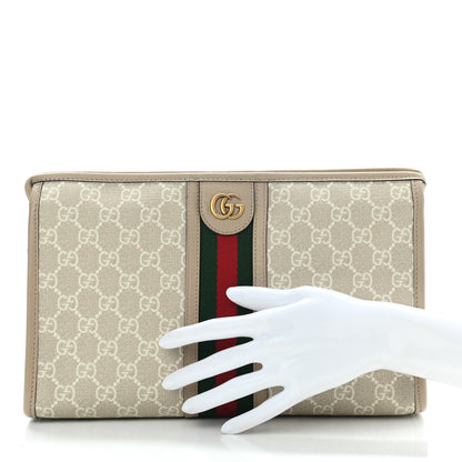 Gucci GG Supreme Monogram Web Toiletry Case Beige White 2 of 8