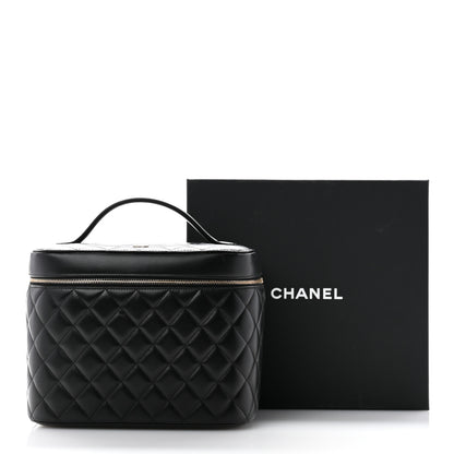 Chanel Lambskin Quilted Large Vanity Pouch Black 10 of 10