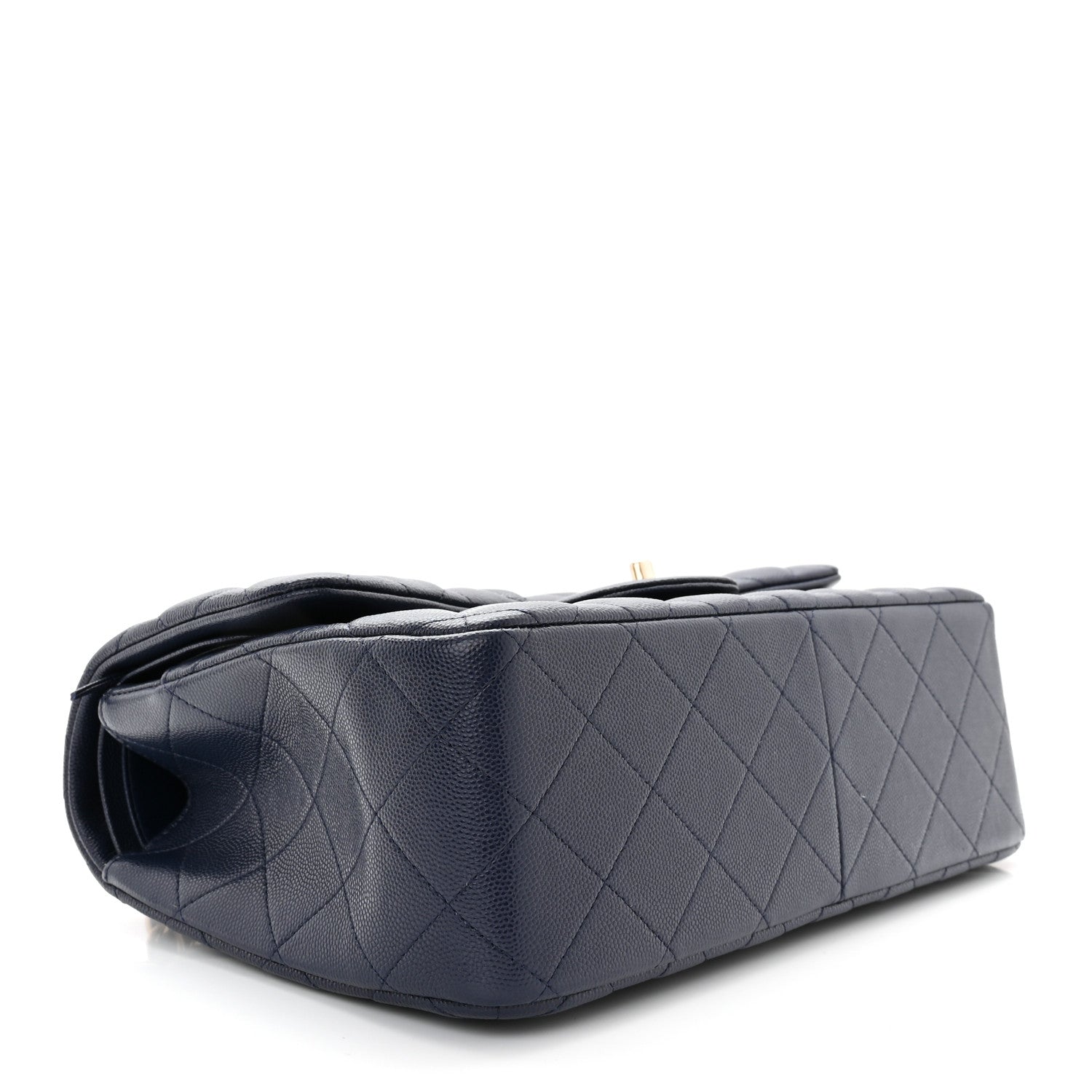 Chanel Caviar Quilted Jumbo Double Flap Navy Blue 3 of 10