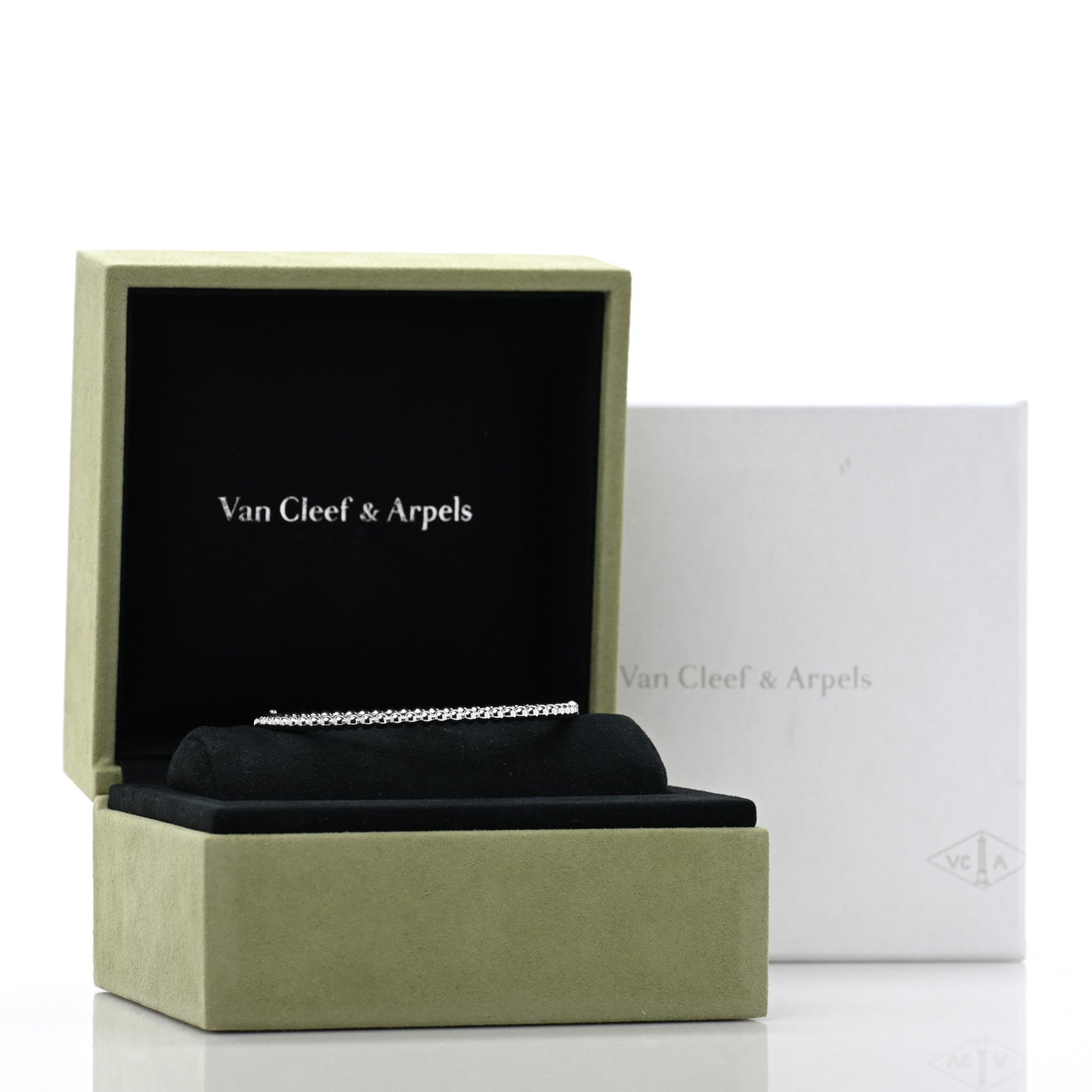 18K White Gold Perlee Pearls of Gold Bracelet L