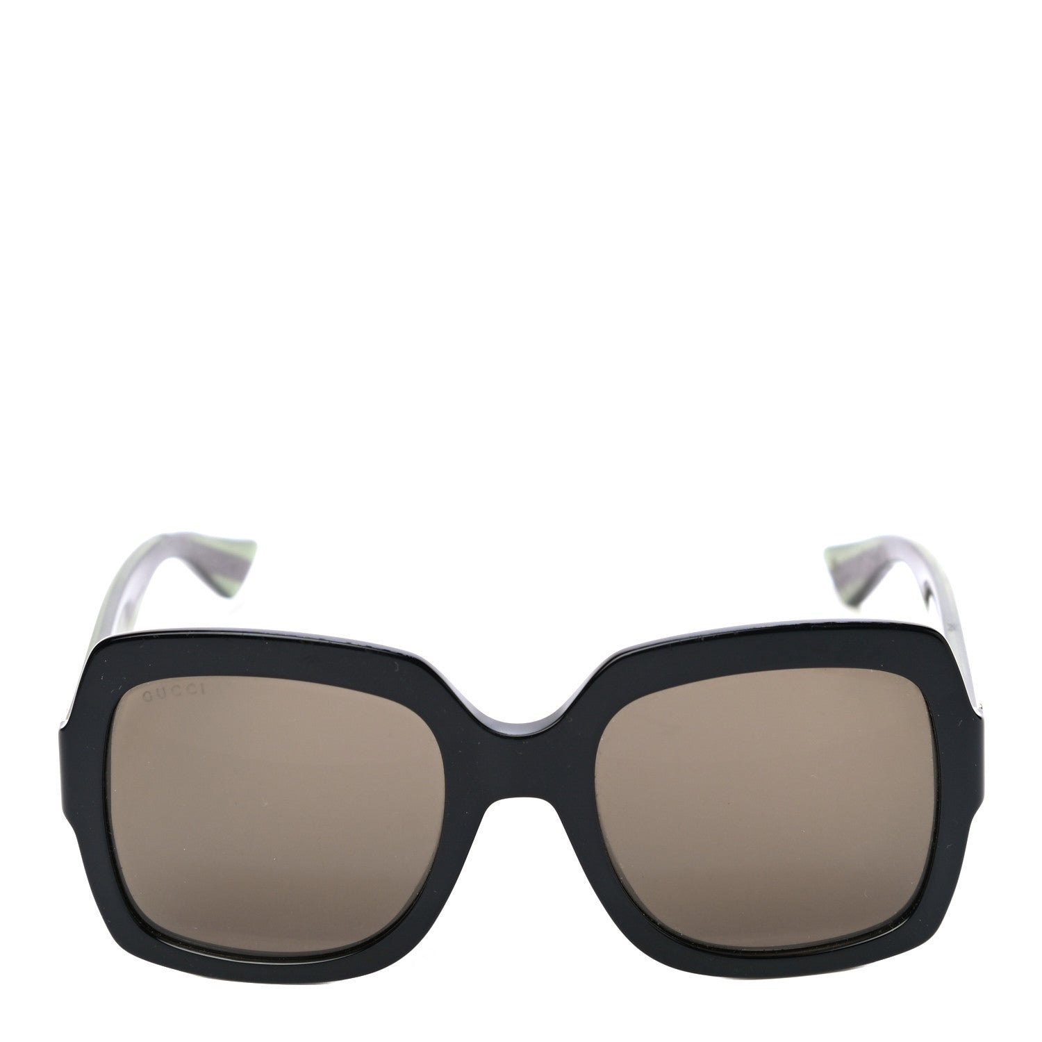 Gucci Acetate Oversize Square Web GG 0036S Sunglasses Black Green 4 of 8