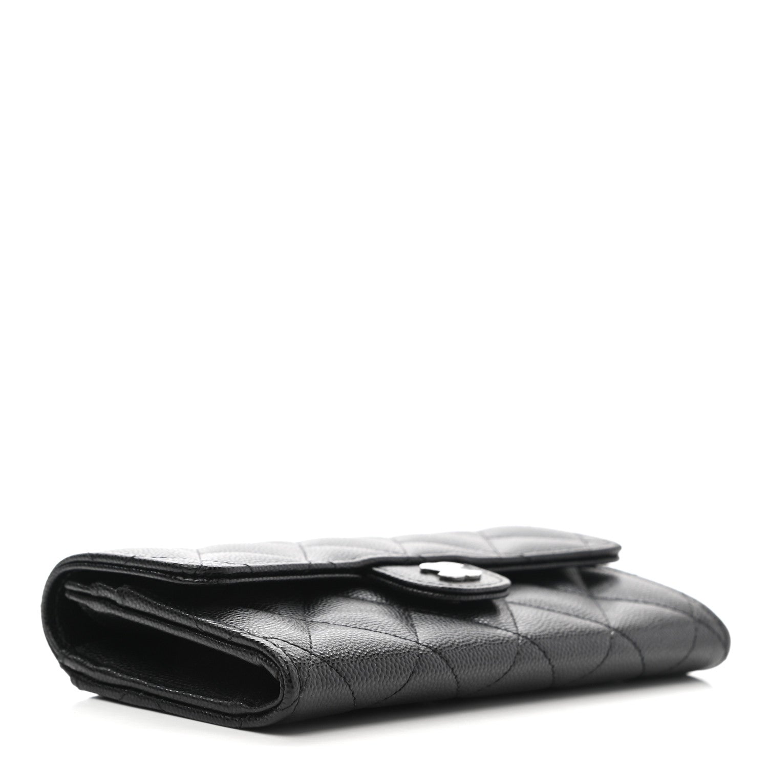 Chanel Caviar Quilted Medium Gusset Flap Wallet Black 4 of 9