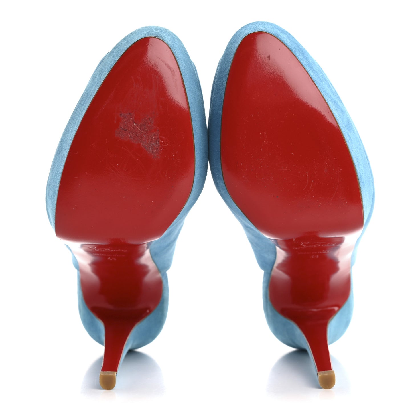 Veau Velours Spritney 100 Peep Toe Pump 41 Blue