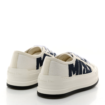 Christian Dior Canvas Embroidered Miss Dior Graffiti Walk'N'Dior Platform Sneakers 37 White Deep Blue 4 of 8