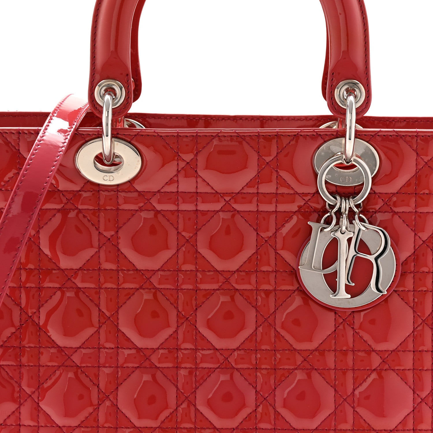 Christian Dior Patent Cannage Large Lady Dior Fuchsia 1853568