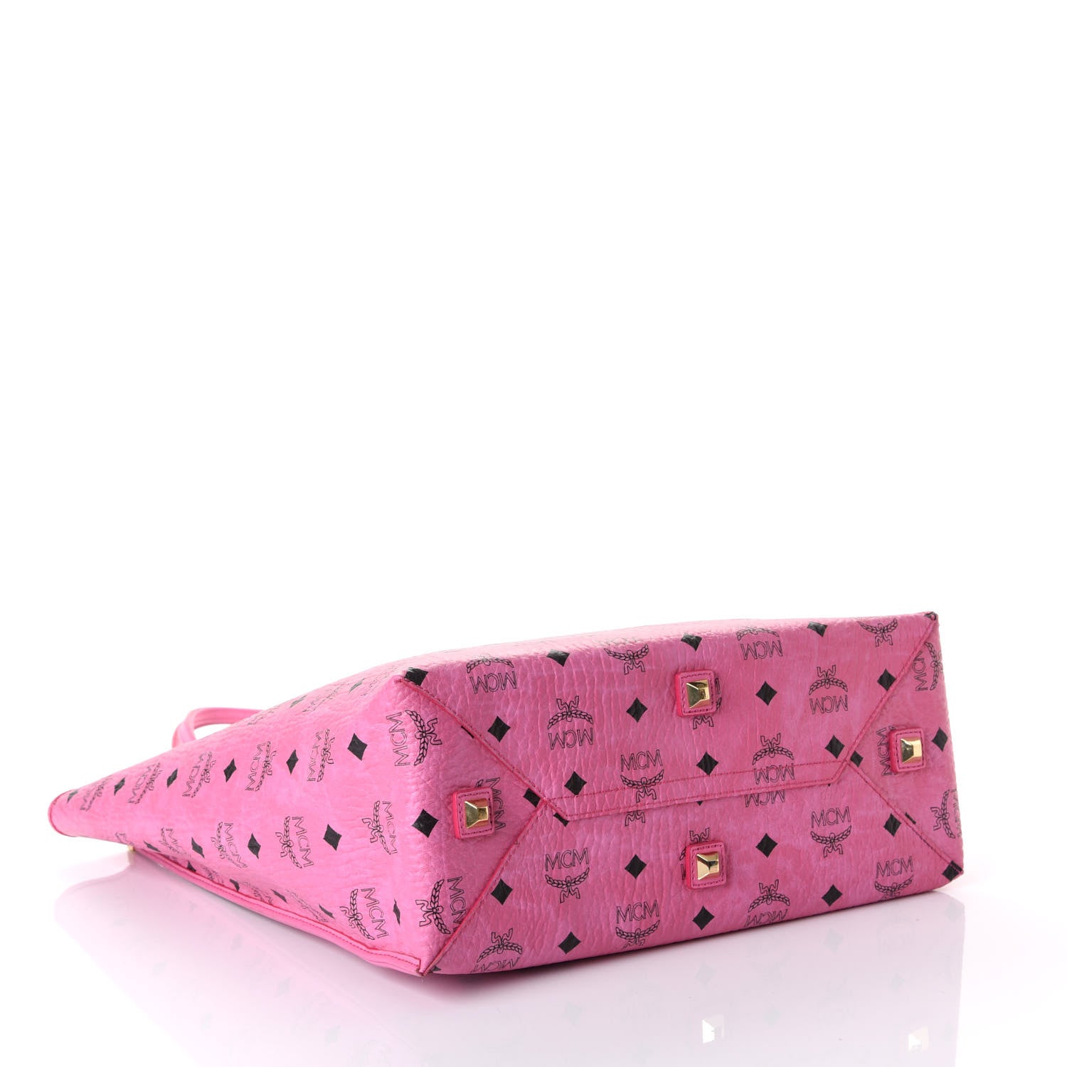 MCM Visetos Kira North South Shopper Tote Pink 3 of 8