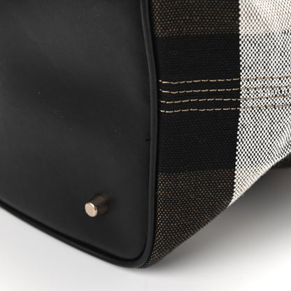 Burberry Grainy Calfskin Canvas Mega Check Medium Ashby Tassel Hobo Black 13 of 14