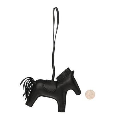 Hermes Milo Lambskin Grigri Rodeo Horse Bag Charm GM So Black 1 of 5