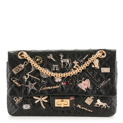 Chanel Aged Calfskin Lucky Charms 2.55 Reissue 225 Flap Black 1 of 8
