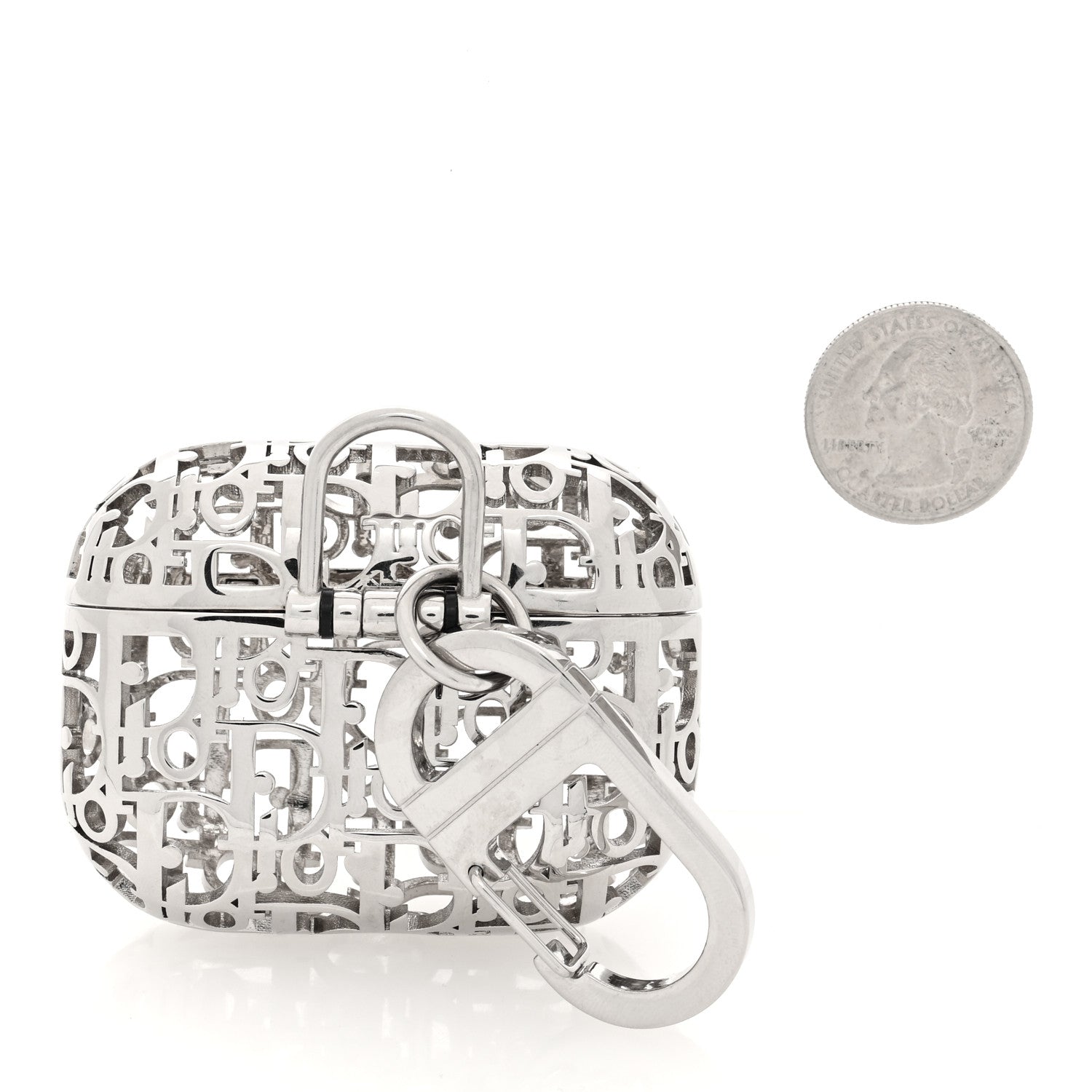 Christian Dior Metal Oblique Airpods Pro Case Silver 1634090