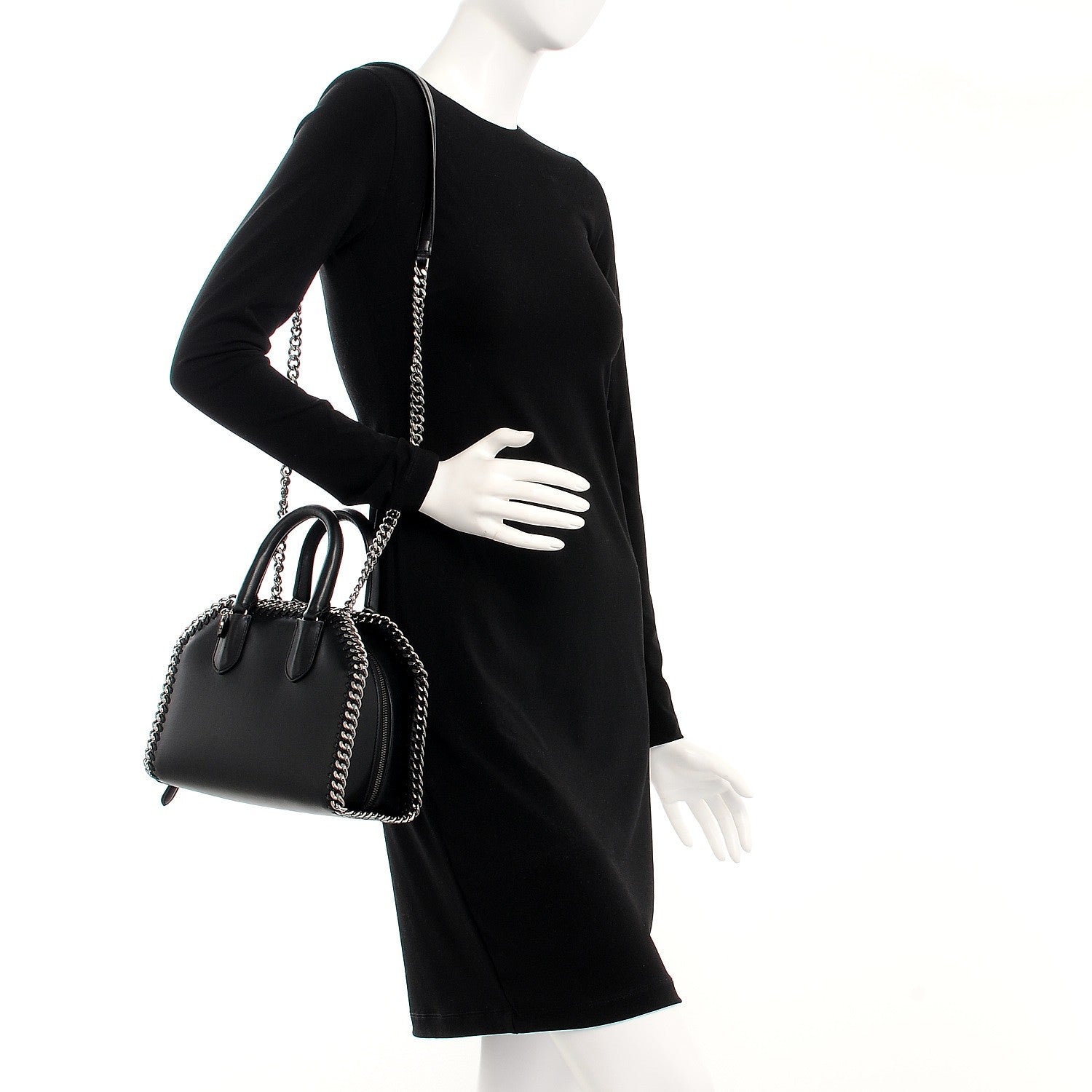 Stella McCartney Eco Alter Nappa Mini Falabella Box Top Handle Bag Black 2 of 8