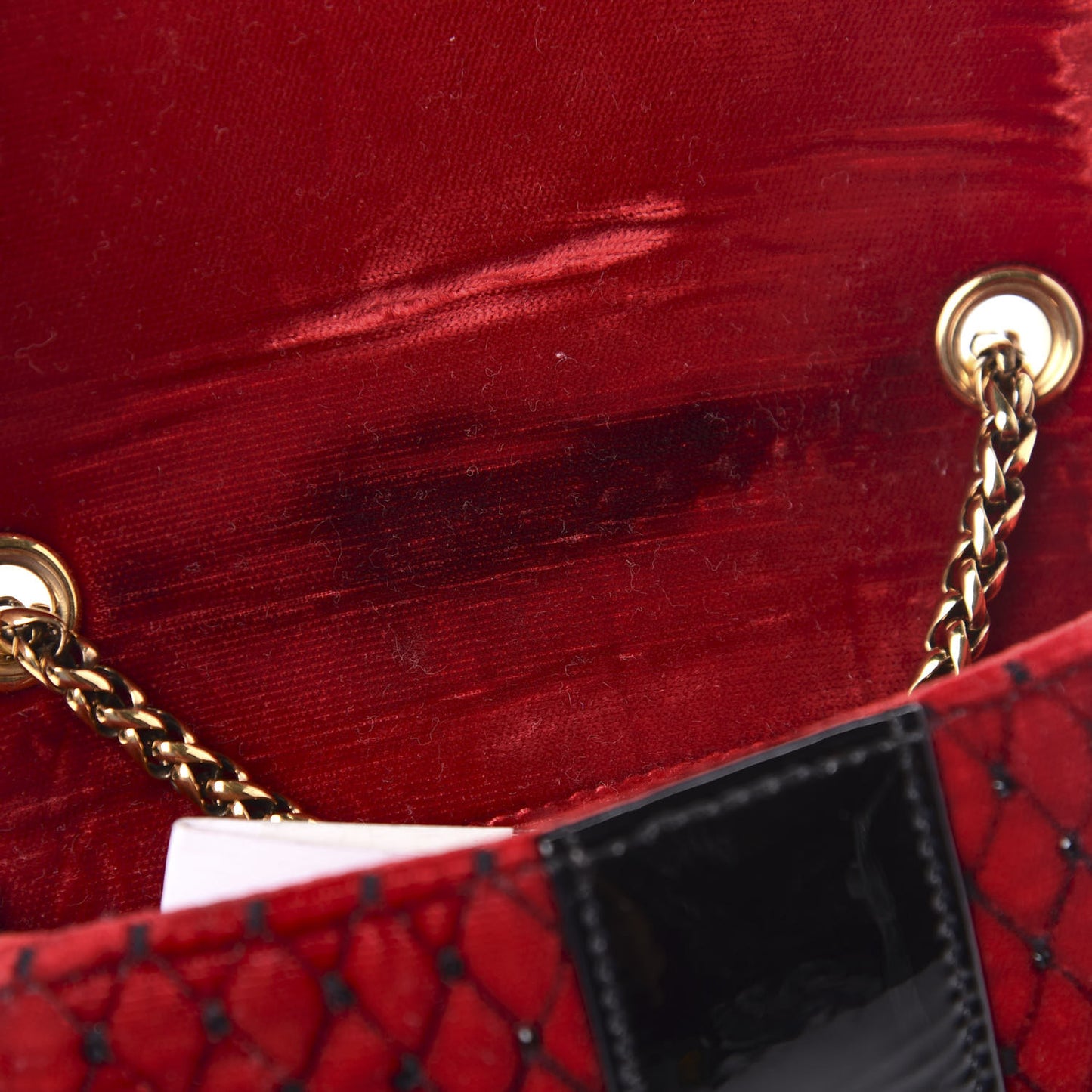 Velvet Patent Spikes Mini Sweety Charity Crossbody Bag Red Black