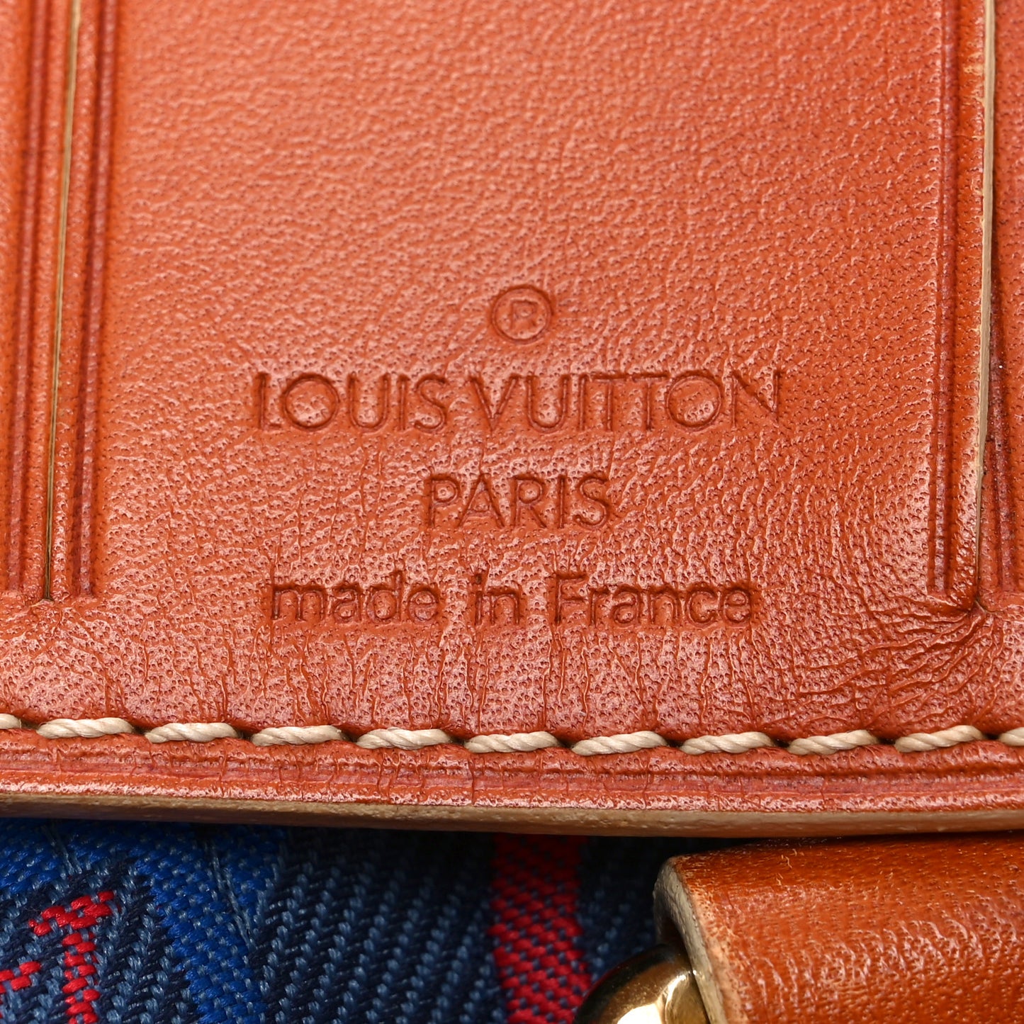 Calfskin Canvas Ouvea Keepall 40  Blue Red