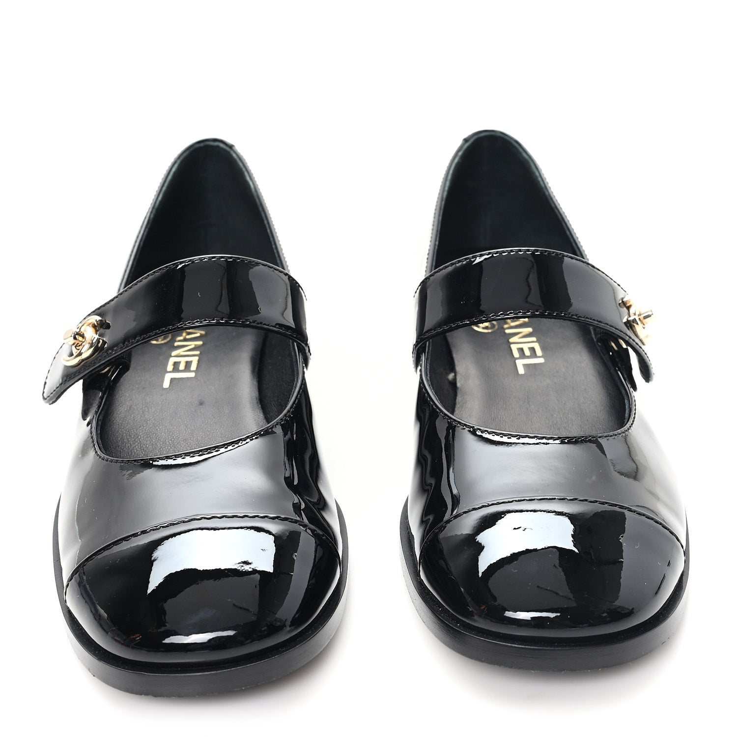 Chanel Patent Calfskin Mary Janes Flats 35.5 Black 3 of 10
