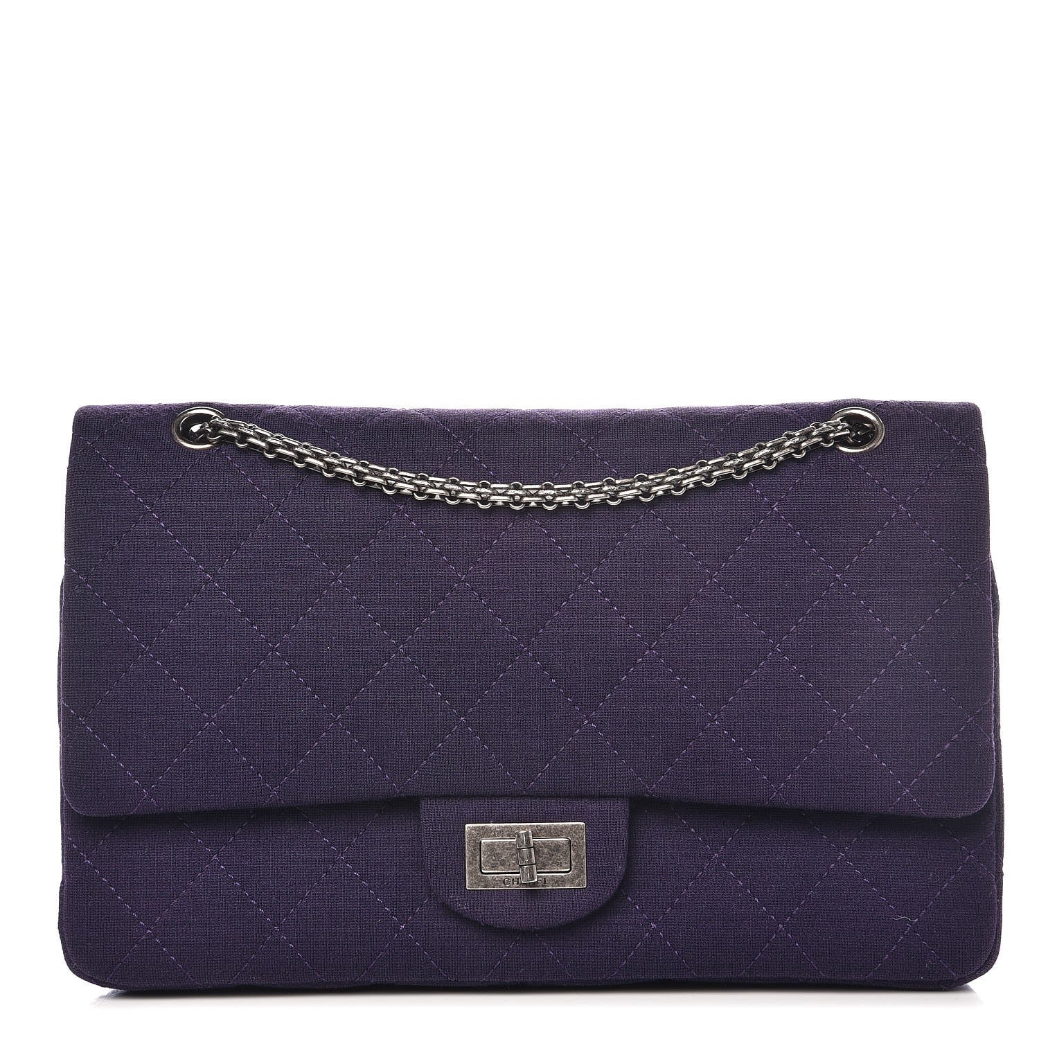 Chanel Jersey Quilted 2.55 Reissue 227 Flap Dark Purple 1 of 8