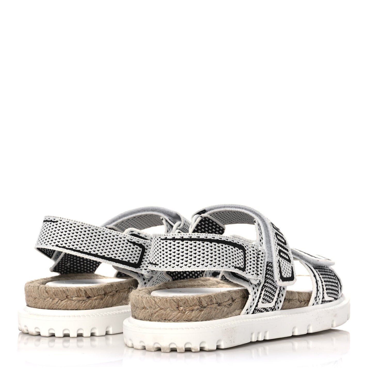 Technical Knit Jute Dioract 10mm Sandals 36 White Black
