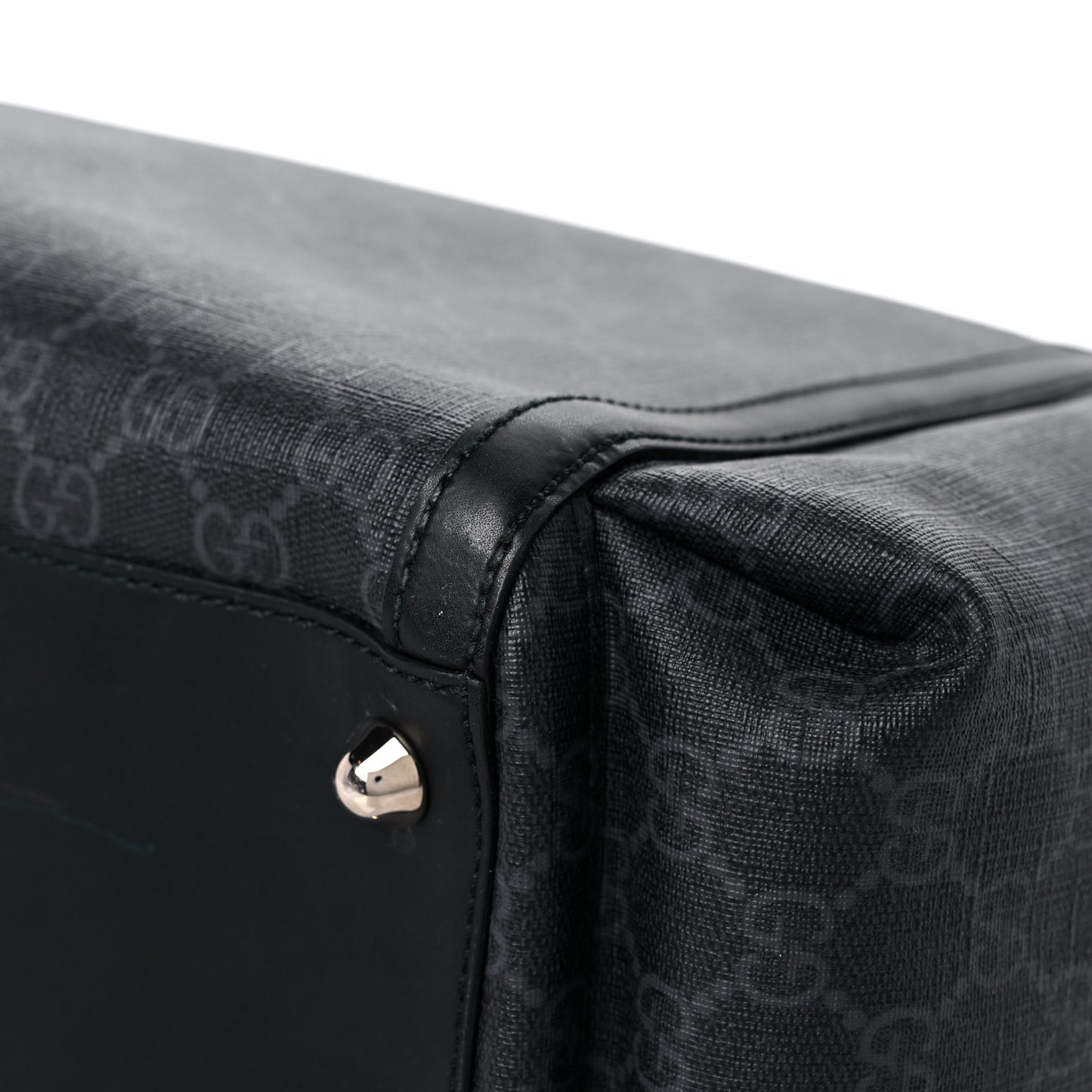 GG Supreme Monogram Web Messenger Diaper Bag Black Grey