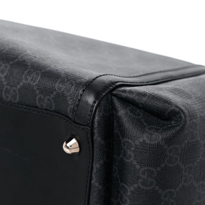 Gucci GG Supreme Monogram Web Messenger Diaper Bag Black Grey 12 of 23