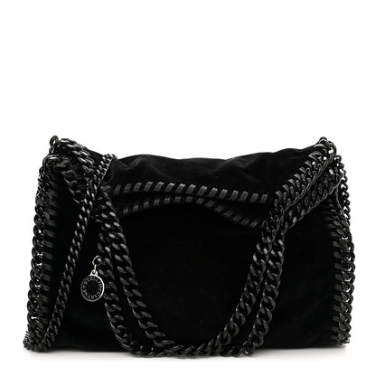 Stella McCartney Velvet Mini Falabella Fold Over Tote Black 1 of 10