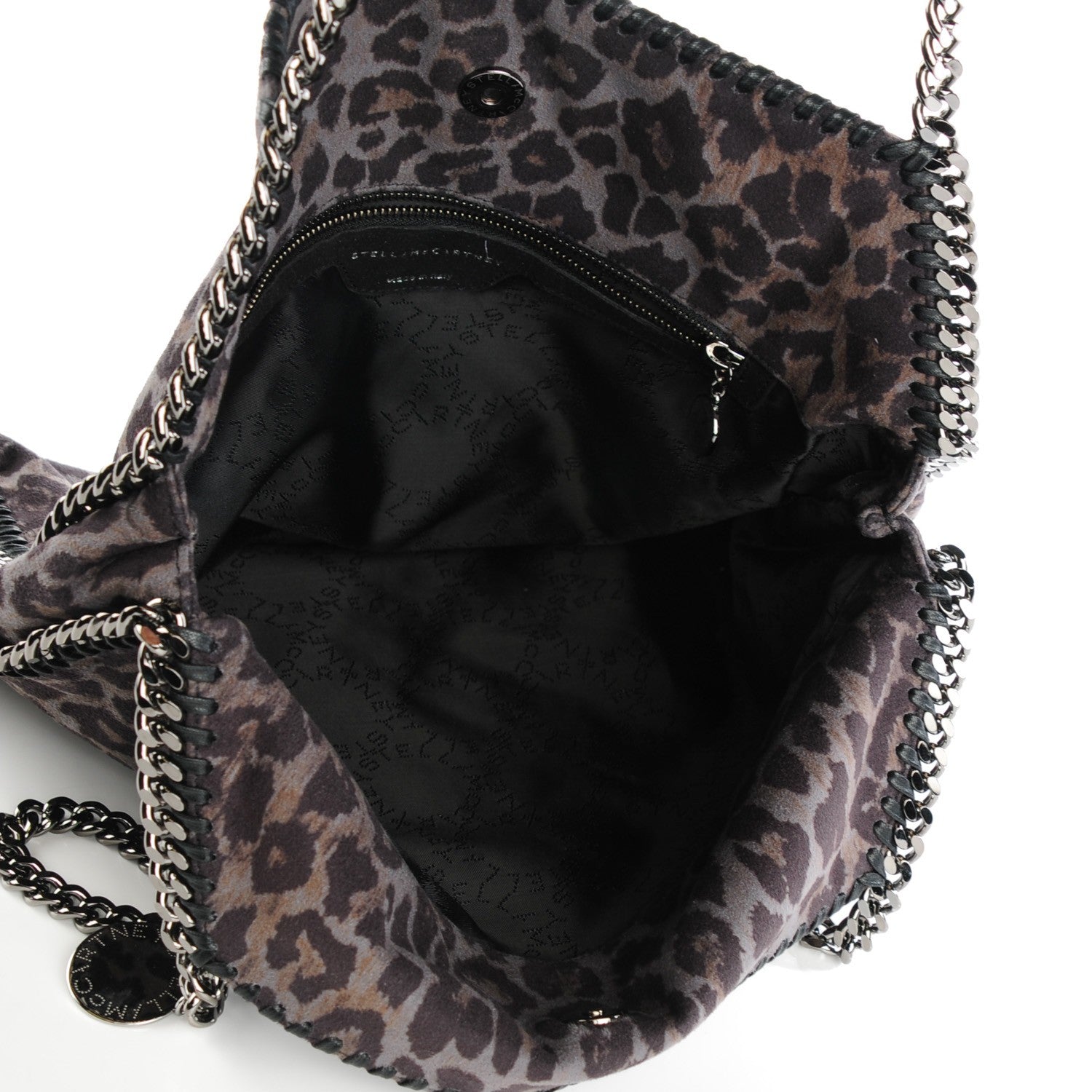 Stella McCartney Leopard Shaggy Deer Small Falabella Tote Grey 5 of 11